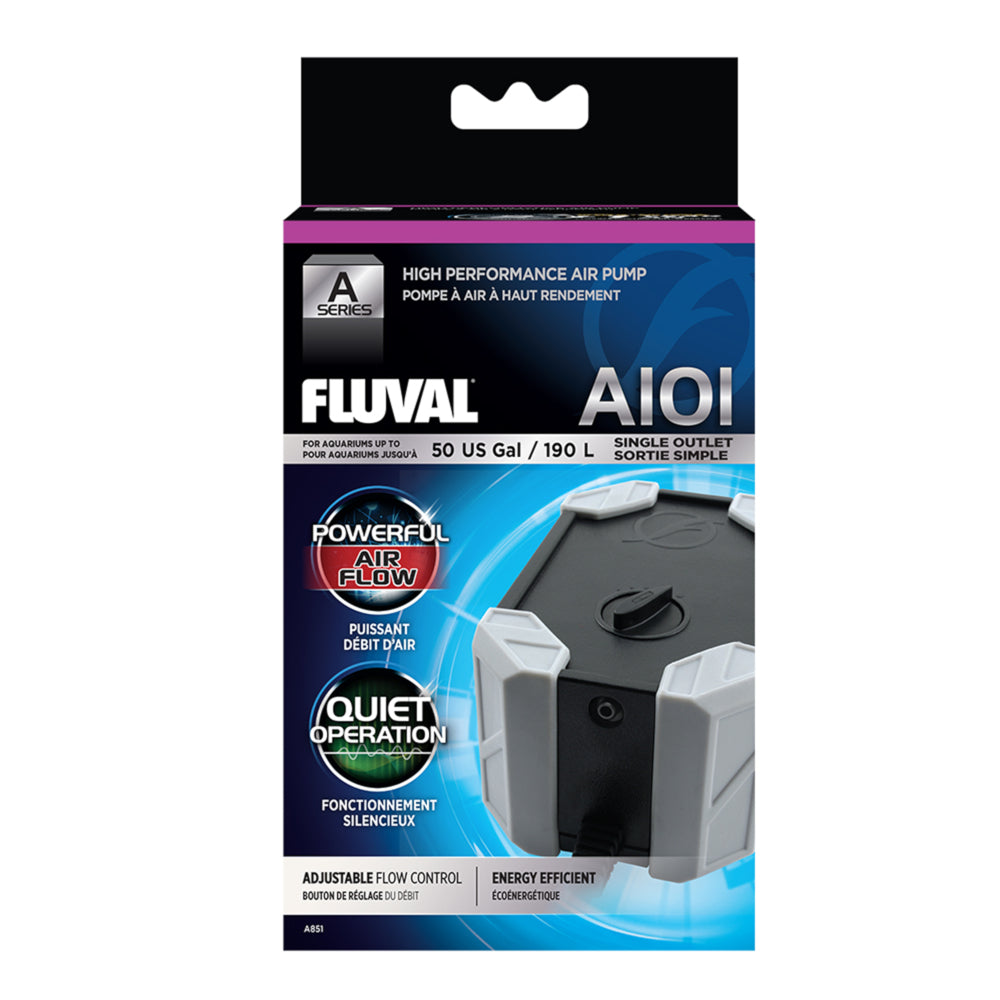 Fluval A101 Single Outlet Air Pump Adjustable Flow Rate Tanks <190L