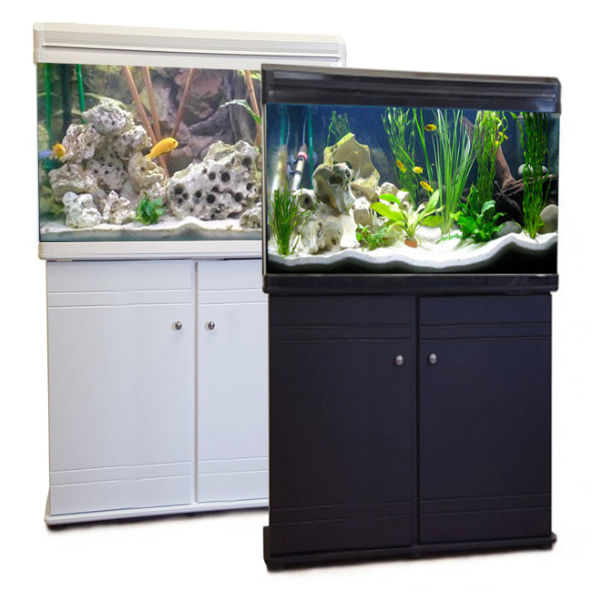 BOYU Aquarium Fish Tank & Cabinet 60cm 80L Black / White