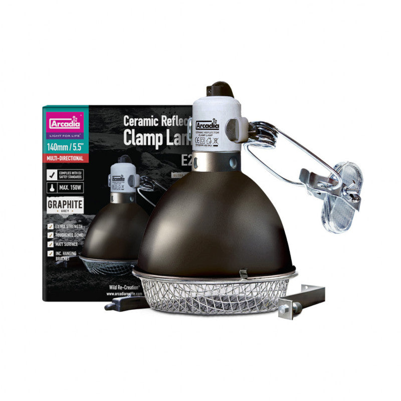 Arcadia Reflector Clamp Lamp with Ceramic Holder E27 14cm Graphite