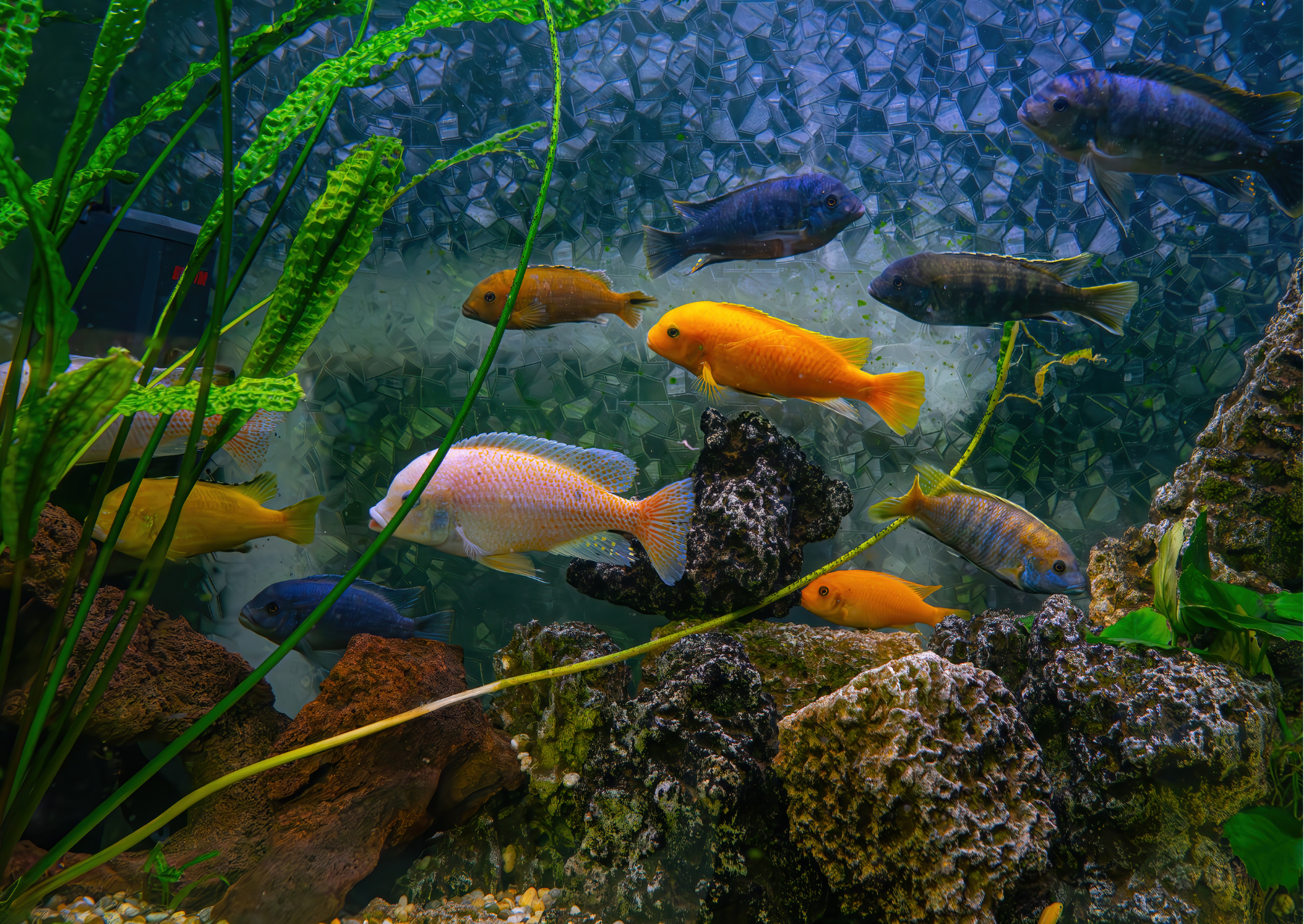 Video | Malawi Cichlids Shoaling in a Rock-Filled Aquarium