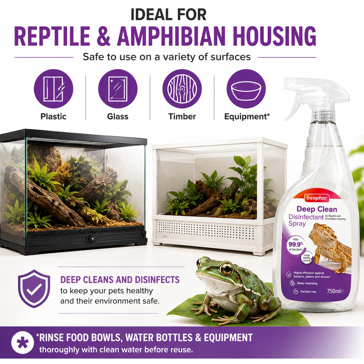 Beaphar Deep Clean Reptile Disinfectant Spray 500ml