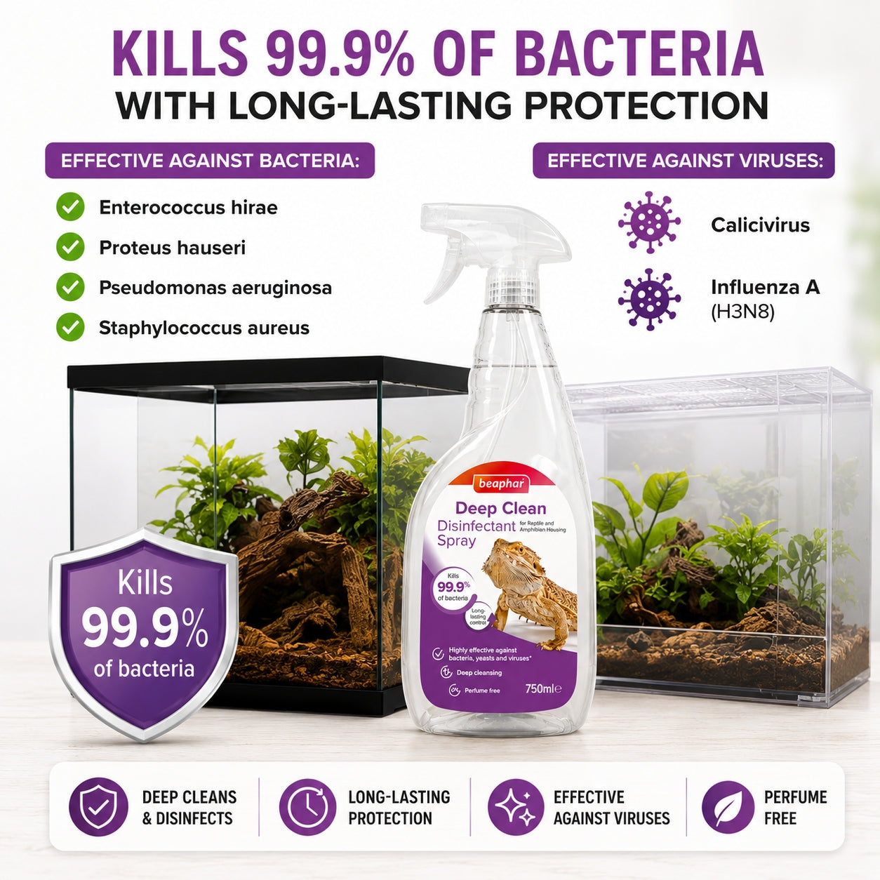 Beaphar Deep Clean Reptile Disinfectant Spray 500ml