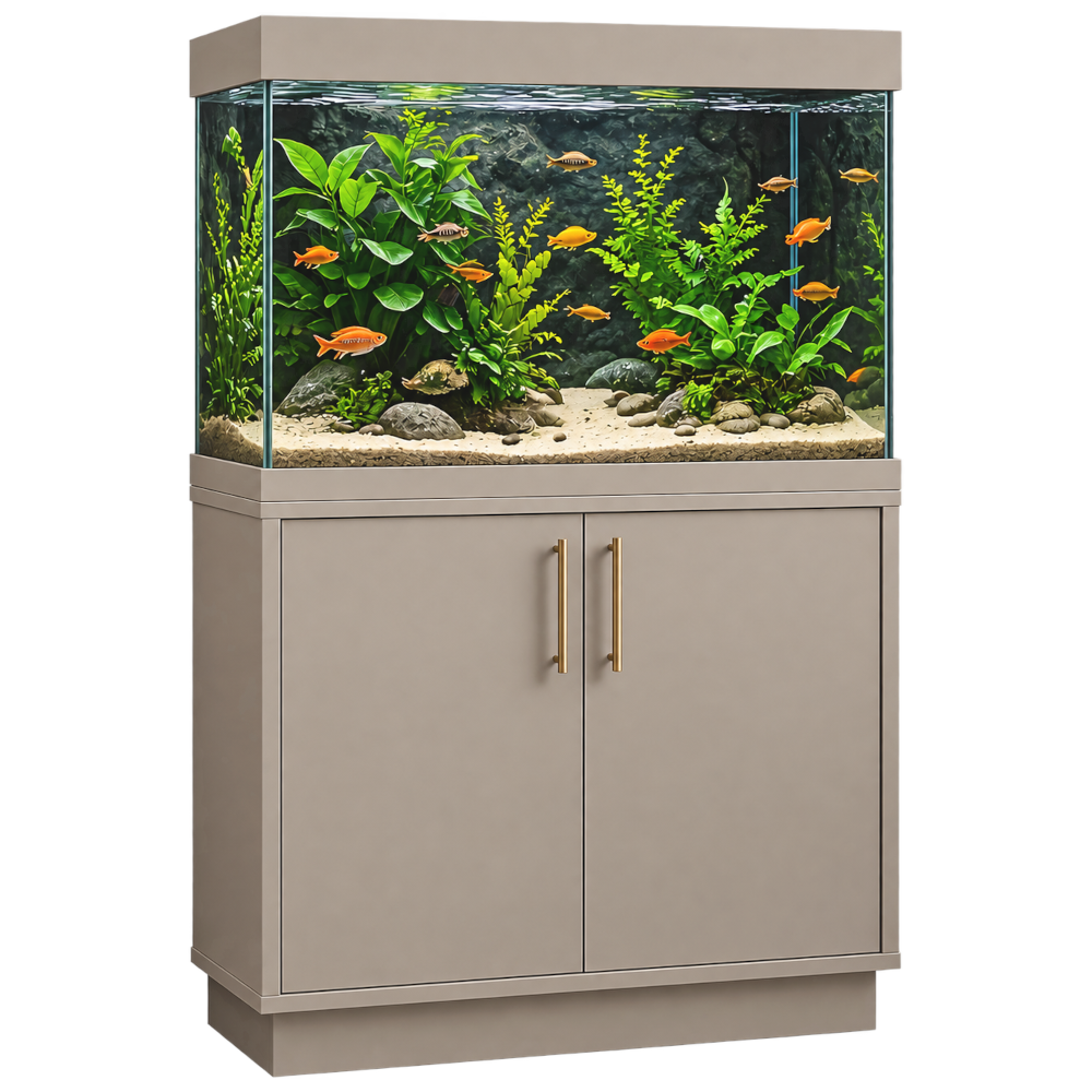 Aqua One OakStyle Fish Tank Aquarium & Cabinet Set Soft Cashmere 81cm 145L