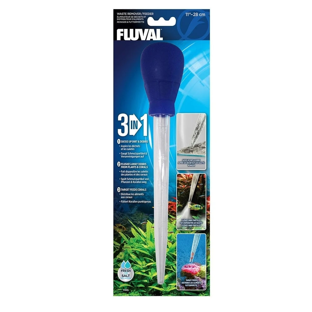 Fluval 3-in-1 Aquarium Waste Remover & Feeder – 28cm