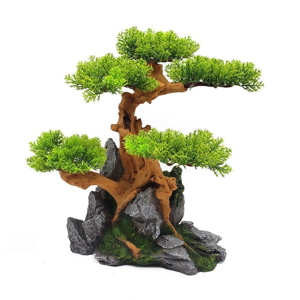bonsai tree amazon uk Aqua One Bonsai Tree on Rocks 27cm
