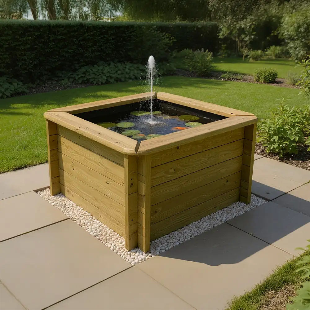 The Garden Timber Company Wooden Fish Ponds 1x1m 697mm Height 389L