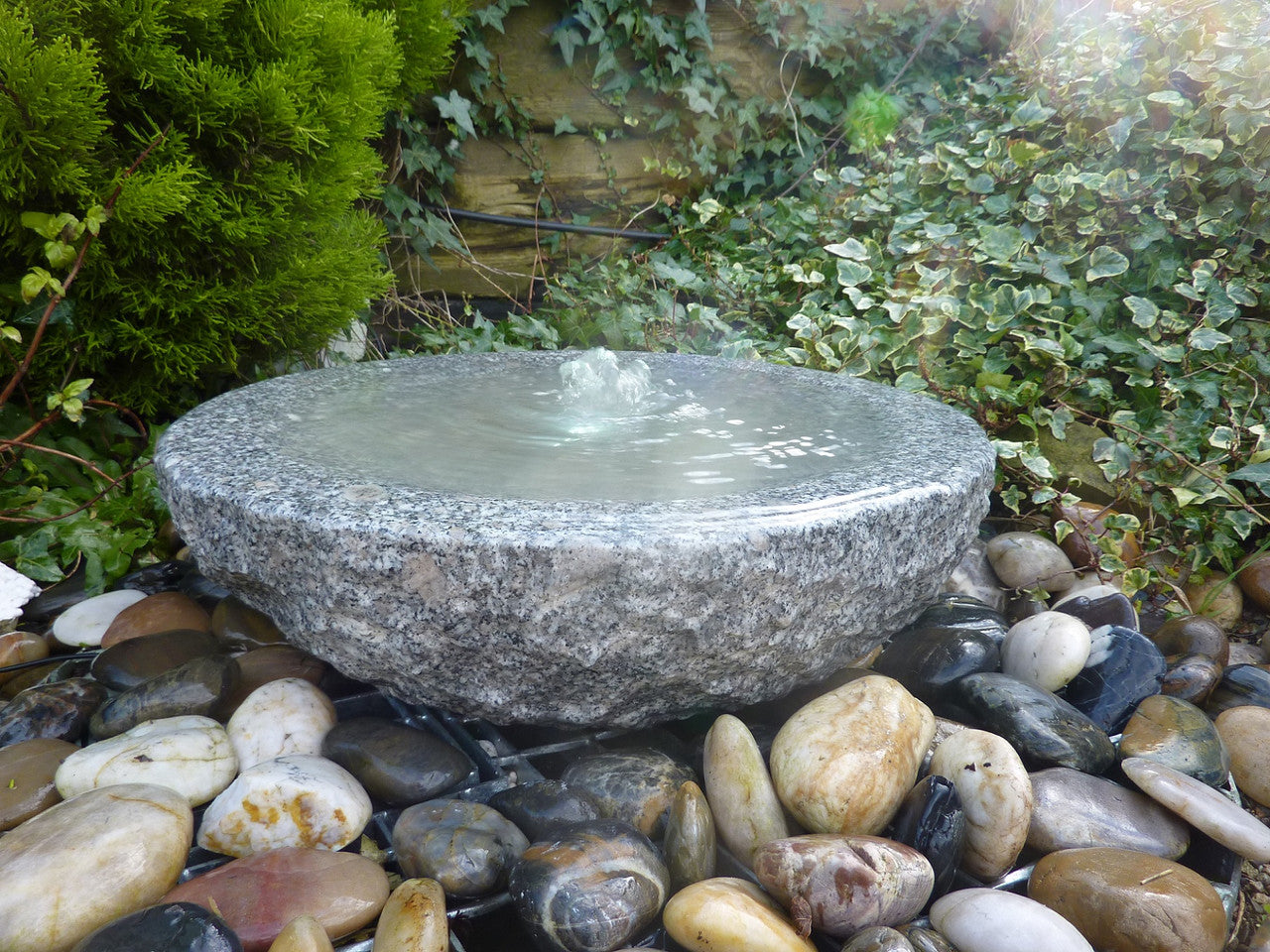 Babbling Bowl Grey Granite Garden Water Feature 50cm
