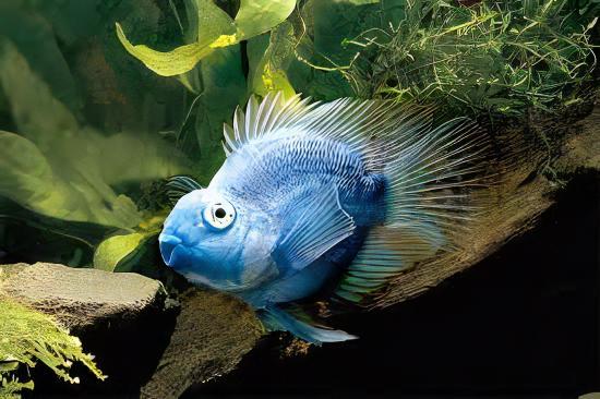 Blue Parrot Fish Hybrid Amphilophus citrinellus Vieja melanurus 5cm - Real Aquatics