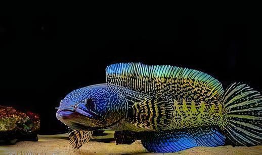 Black and Gold Cobra Snakehead Chana Aurantimaculata 12cm - Real Aquatics