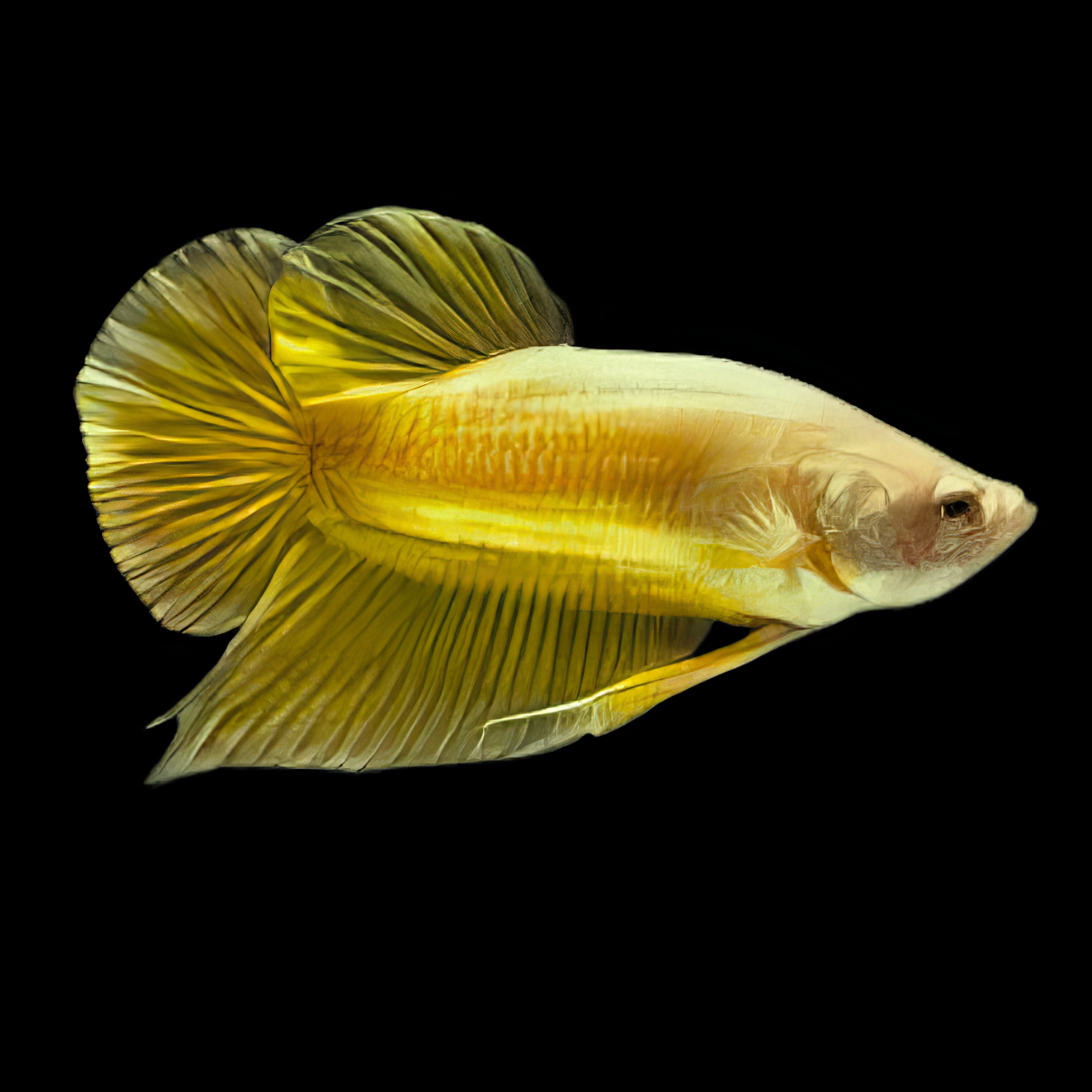 Dragon Scale Half Moon Betta Female Yellow Base 3cm - Real Aquatics