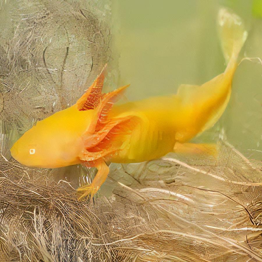 Golden Red Eye Axolotl Ambystoma Mexicanum