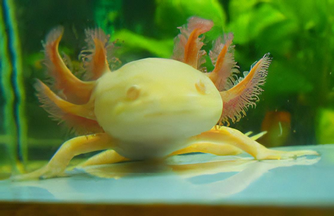 Golden Red Eye Axolotl Ambystoma Mexicanum