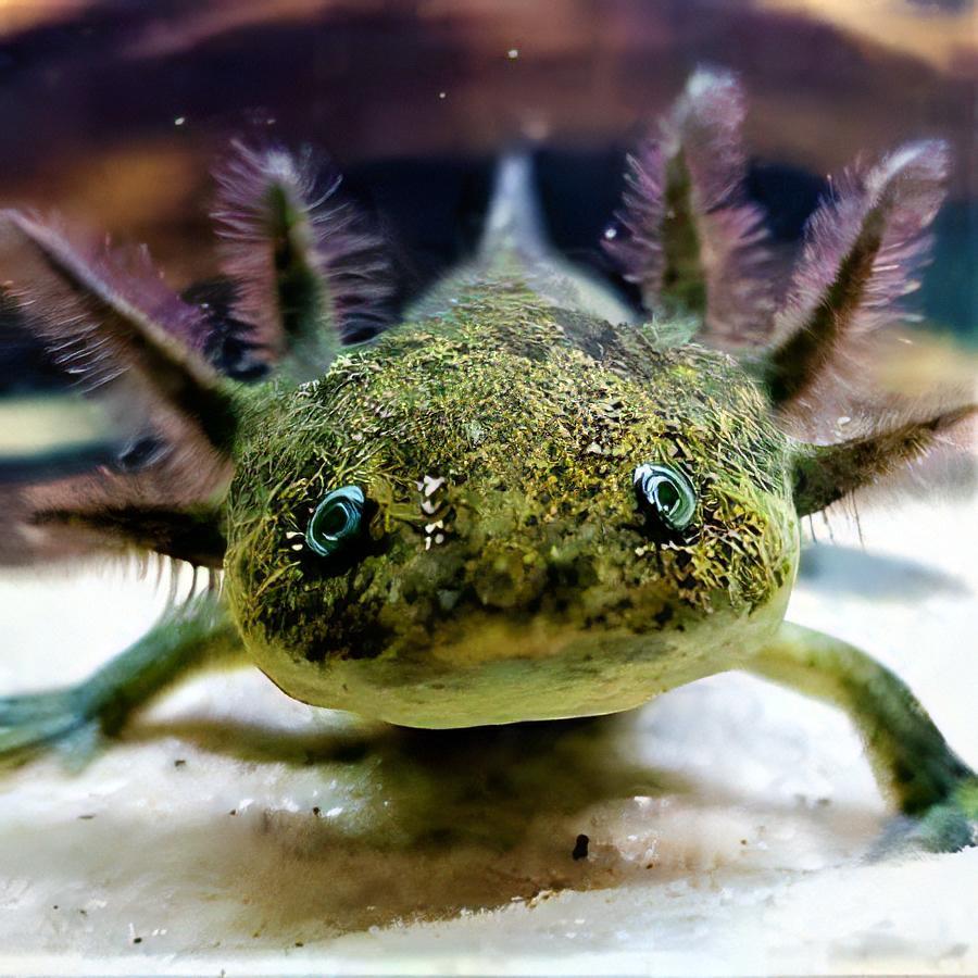 Green Black Eye Axolotl Ambystoma Mexicanum