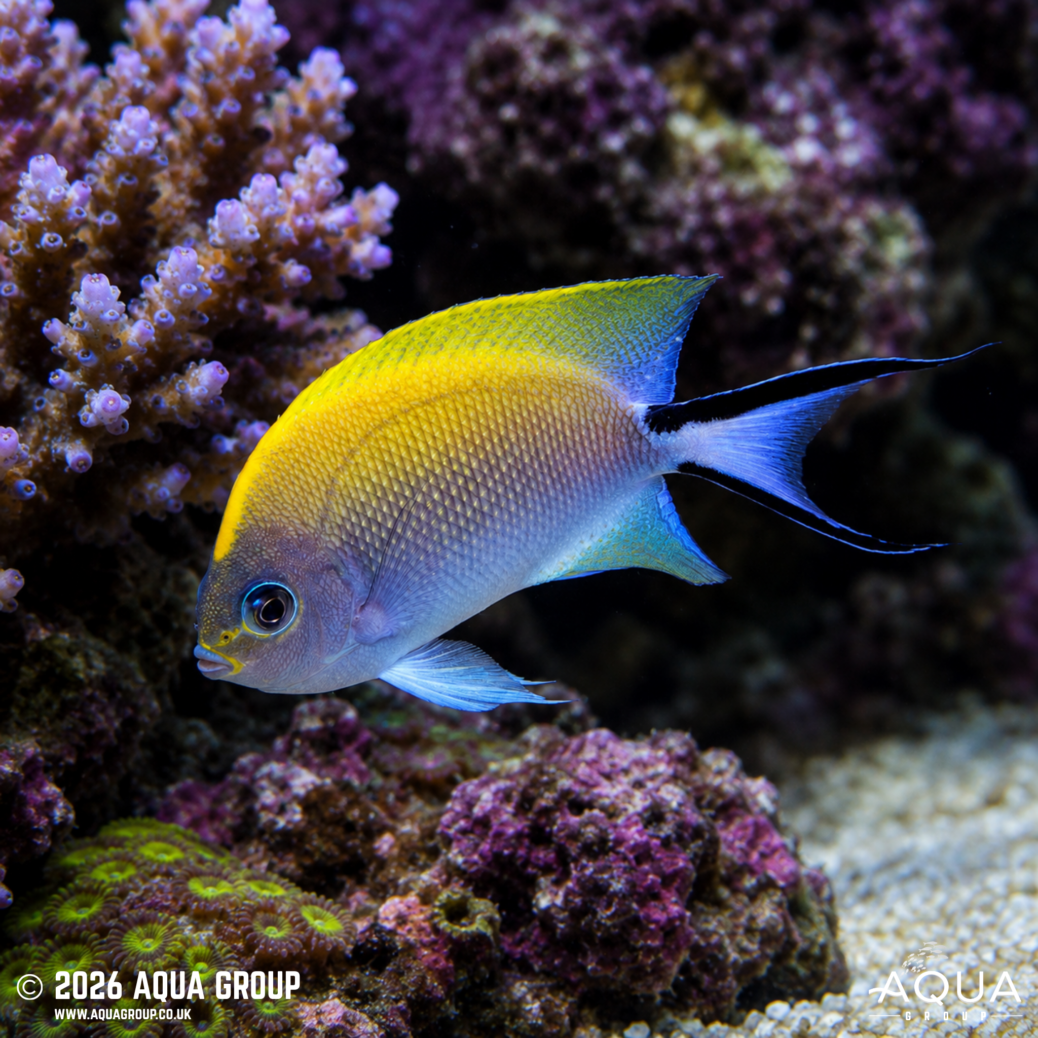 Masked Swallowtail Angelfish (Genicanthus melanospilos)