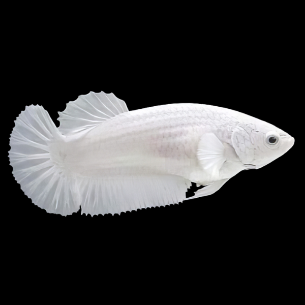Metallic Half Moon Betta Female Platinum 3cm - Real Aquatics