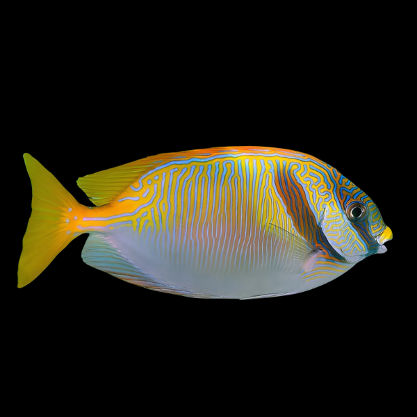 Orange Line Rabbit Fish Siganus Doliatus - Real Aquatics