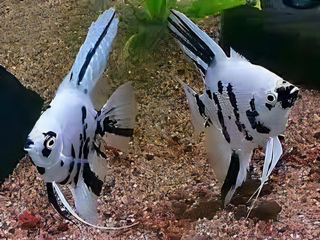 Platinum Marbled Angelfish Pterophyllum Scalare 5cm - Real Aquatics