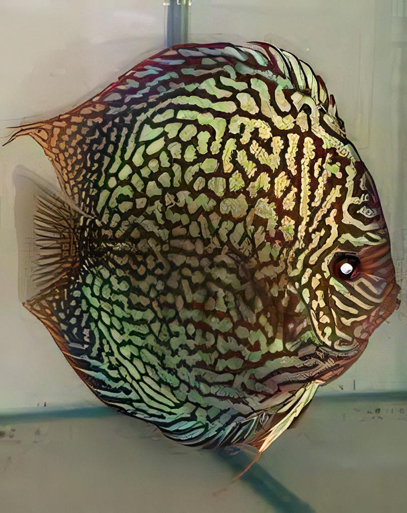 Red Checkerboard Turquoise Discus - Real Aquatics