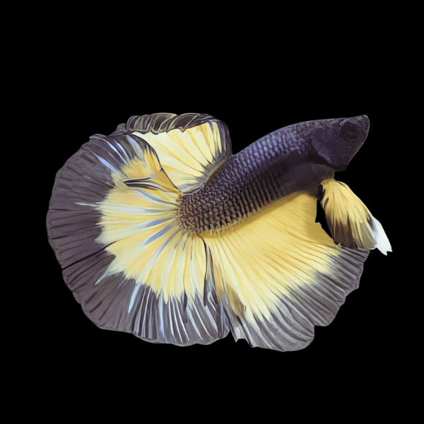 Super Delta Betta Male Black Base 3cm - Real Aquatics