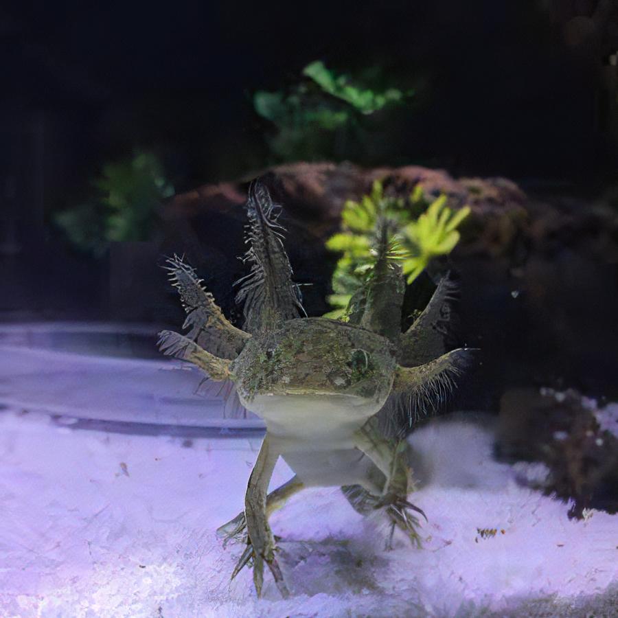 Brown Wild Coloured Black Eye Axolotl Ambystoma Mexicanum