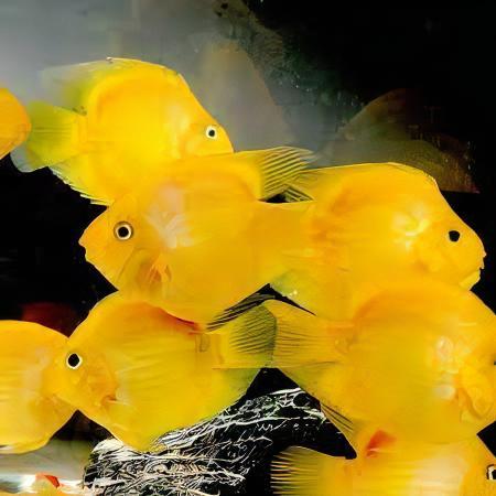 Yellow Parrot Fish Hybrid Amphilophus Citrinellus Vieja melanurus 5cm - Real Aquatics
