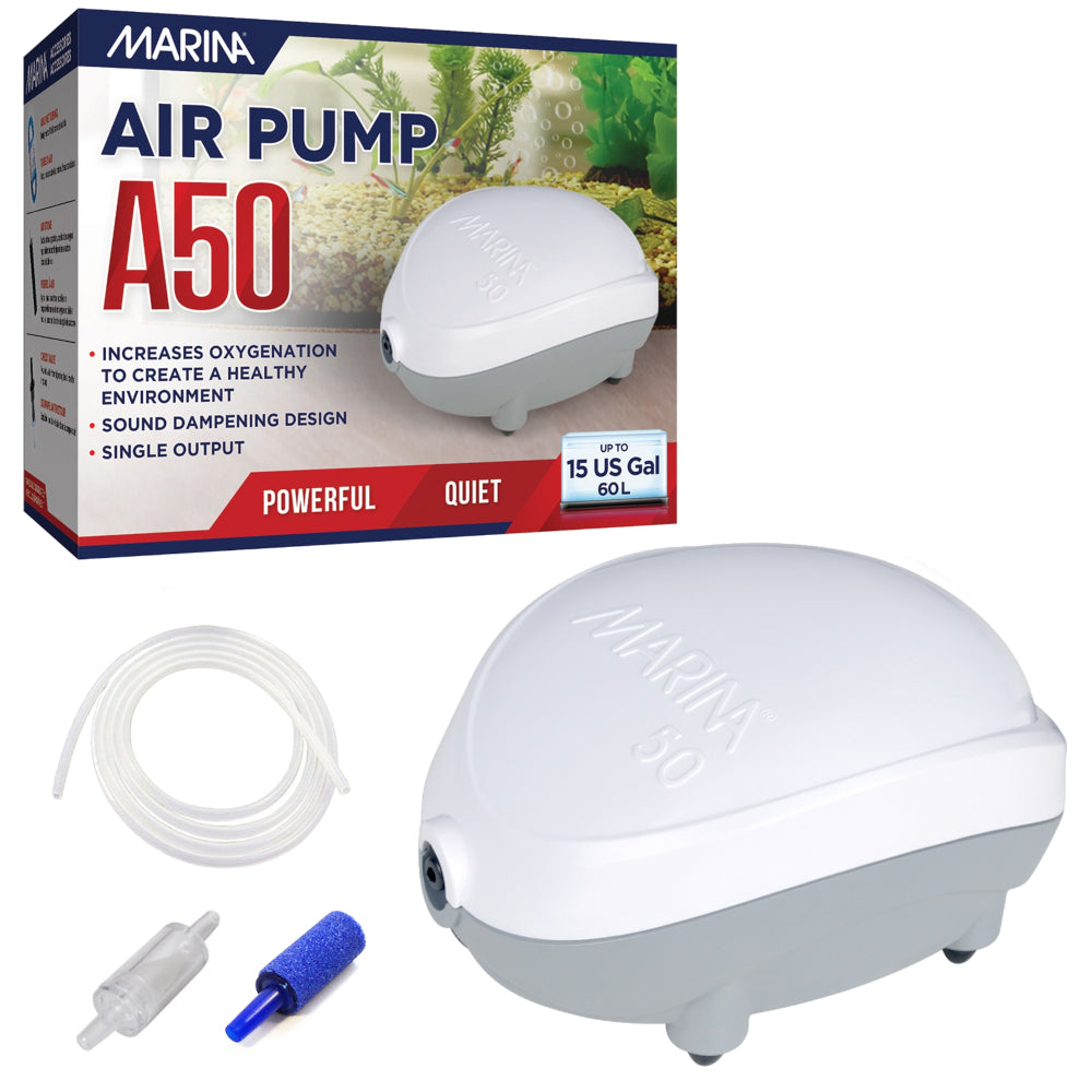 Marina A50 Air Pump — Quiet Aquarium Air Pump for Tanks up to 60L