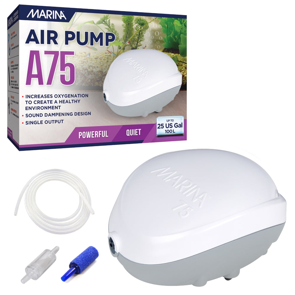 Marina A75 Air Pump — Quiet Aquarium Air Pump for Tanks up to 100L