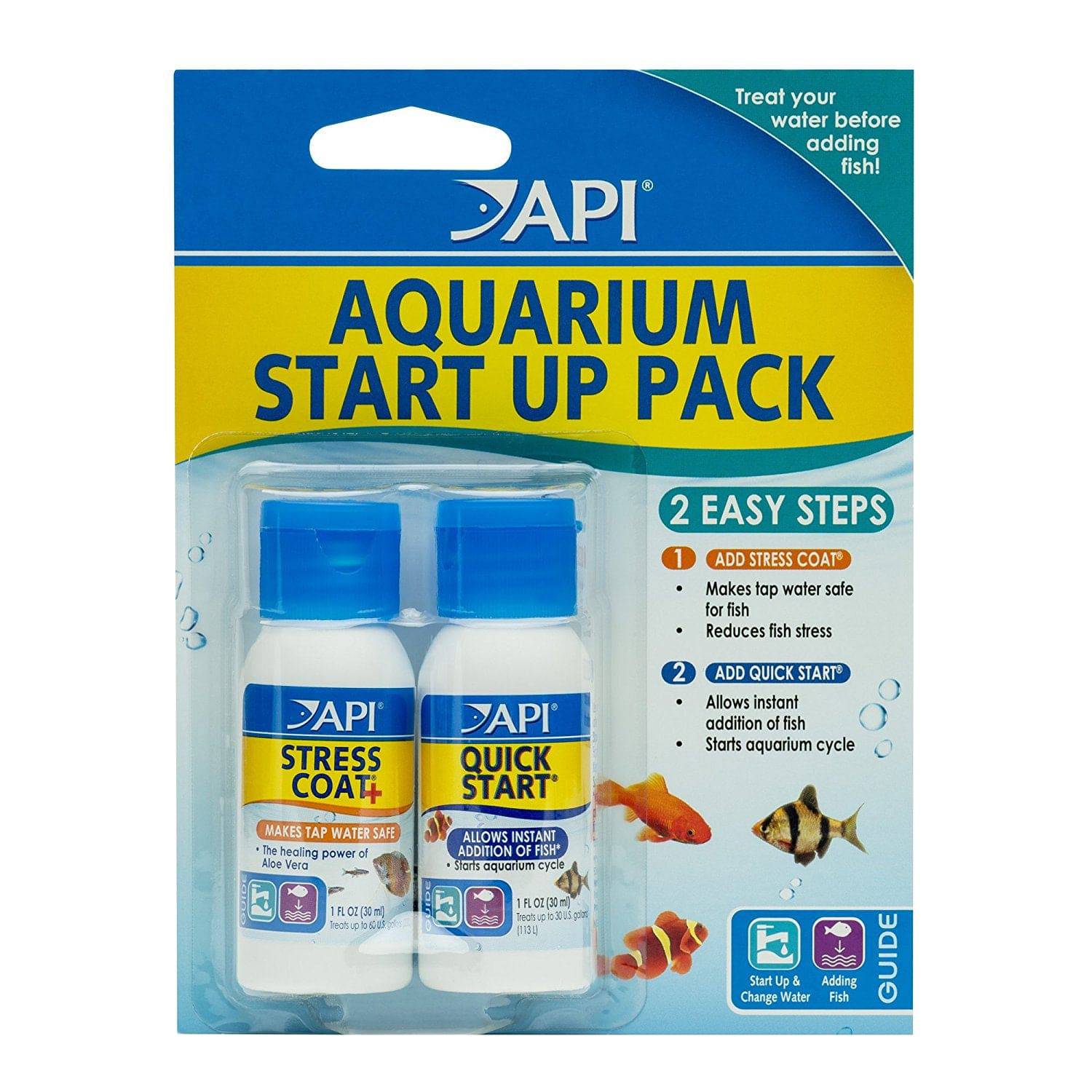 API Aquarium Start Up Pack - Quick Start 30ml / Stress Coat 30ml - Real Aquatics