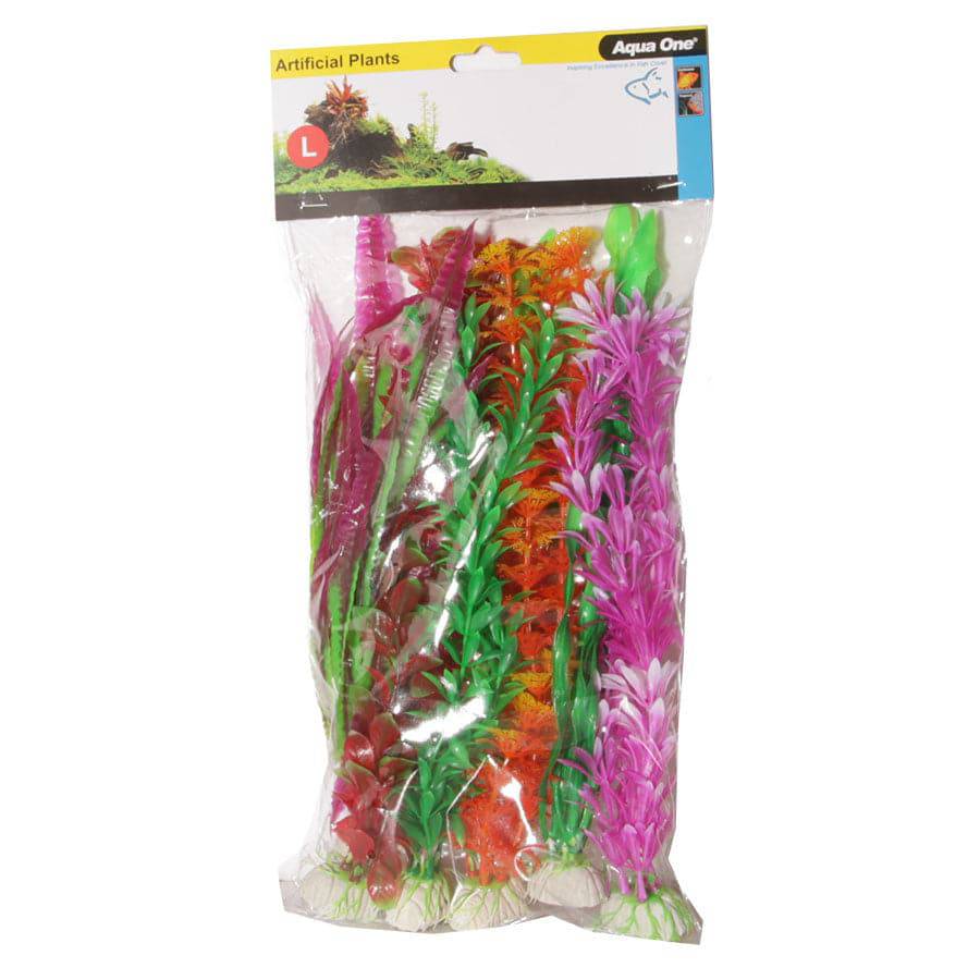 Aqua One Plastic Plant Packs Large 30cm 6pk