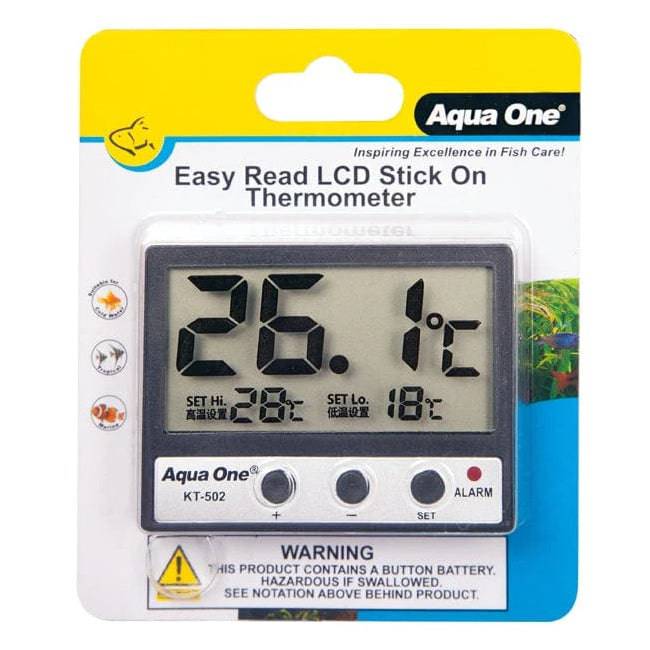 Aqua One Easy Read LCD Stick On Glass Thermometer