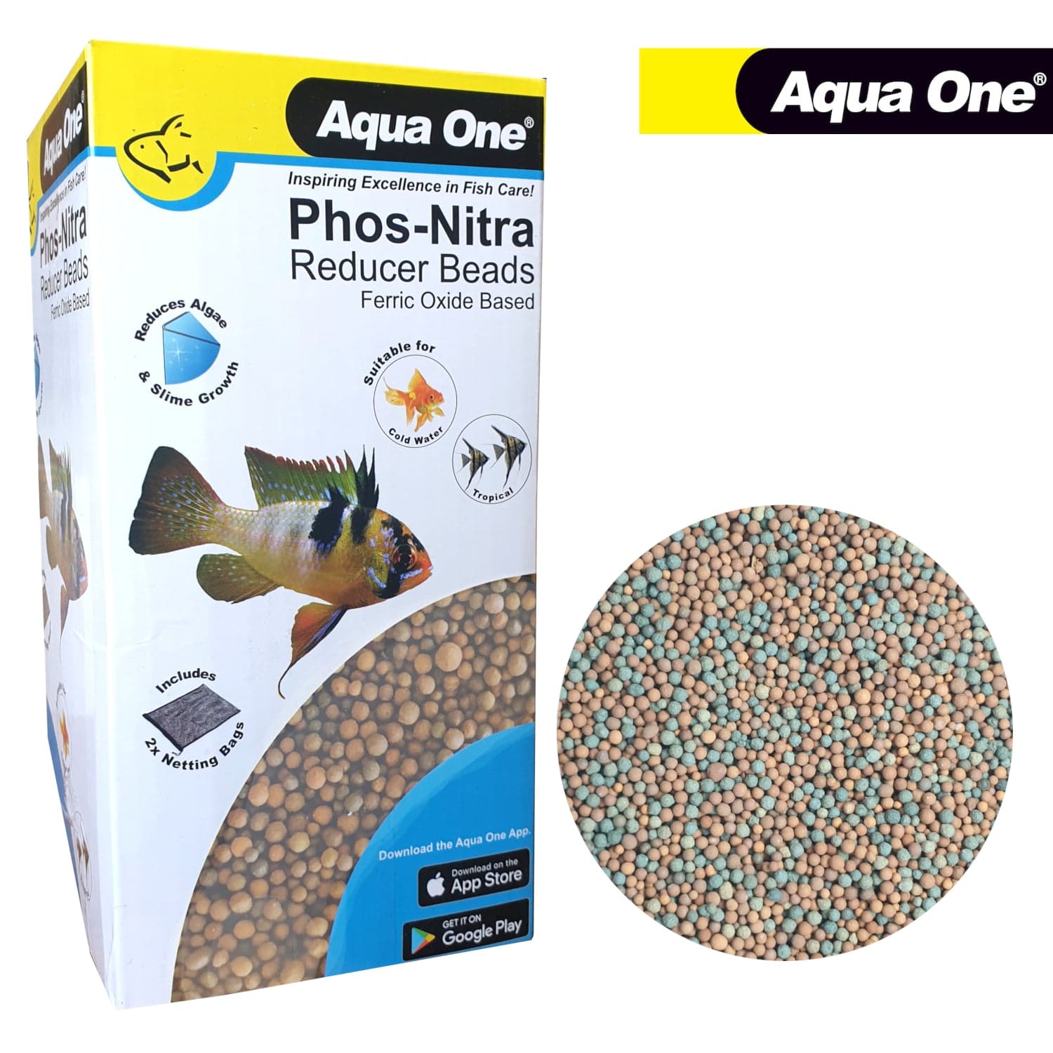 Aqua One Phos-Nitra Phosphate & Nitrate Algae Reducing Beads 1.4kg - Real Aquatics