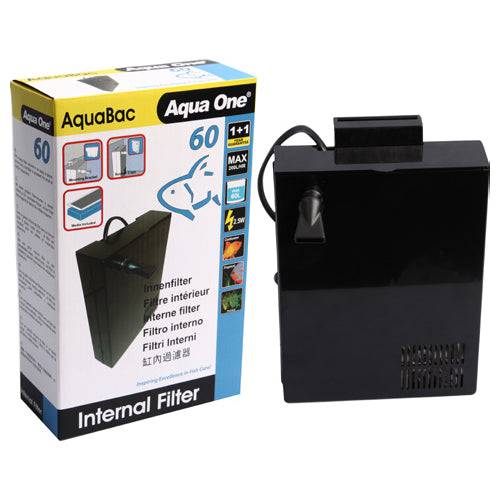 Aqua One AquaBac 60 Internal Back Filter 200L/h - Real Aquatics