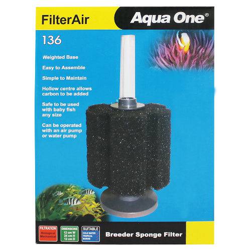 Aqua One FilterAir 136 Sponge Filter - Real Aquatics