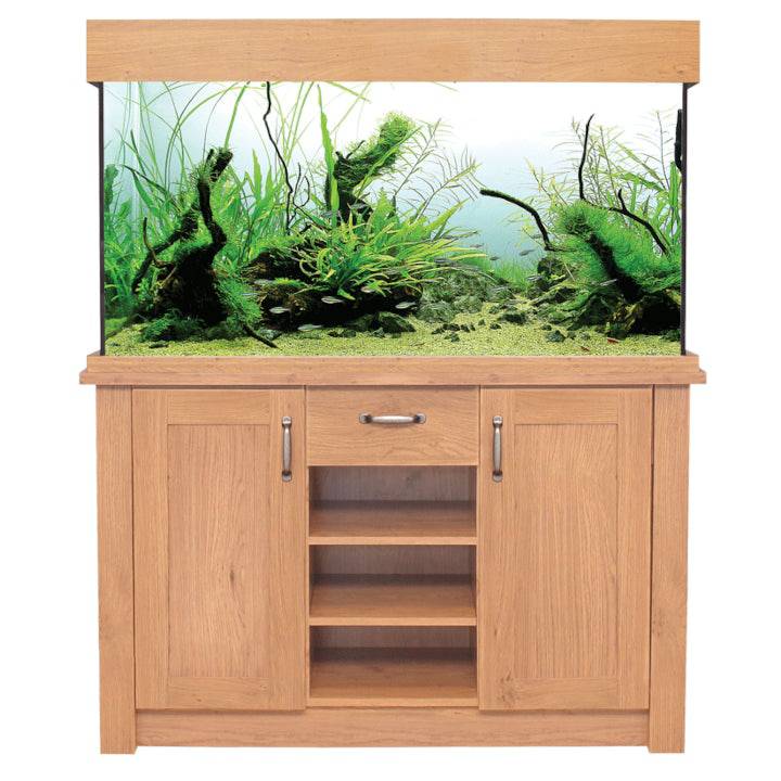 Aqua One Oak Style Aquarium Fish Tank with Cabinet 116cm 230L - Real Aquatics