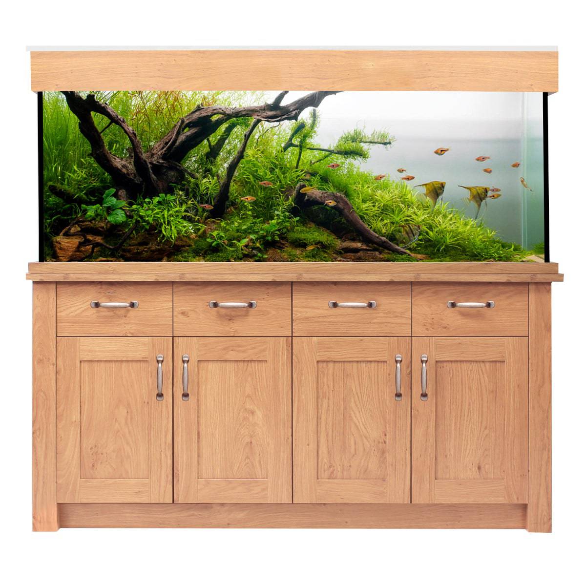 Aqua One Oak Style Aquarium Fish Tank with Cabinet 150cm 300L - Real Aquatics