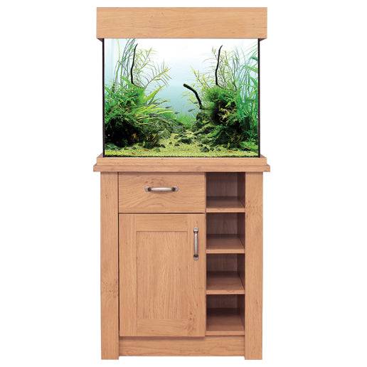 Aqua One Oak Style Aquarium Fish Tank with Cabinet 63cm 110L - Real Aquatics