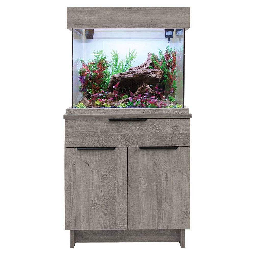 Aqua One Urban Oak Style Aquarium Fish Tank with Cabinet 63cm 110L - Real Aquatics