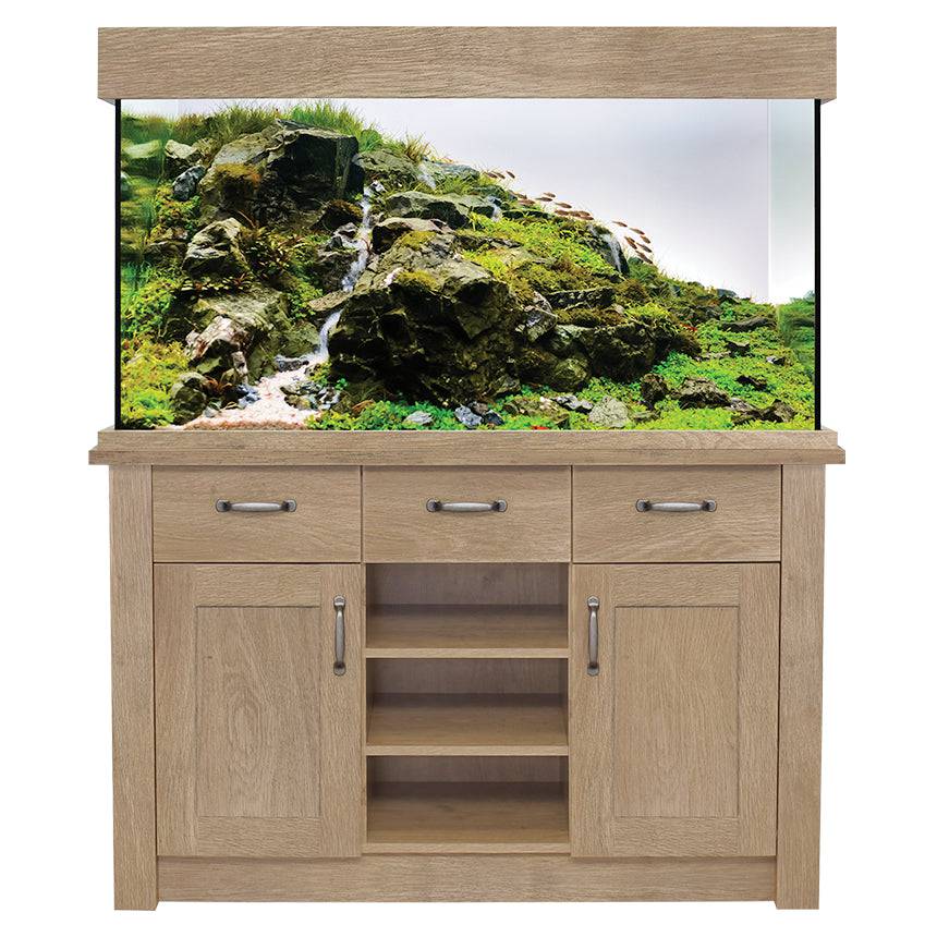 Aqua One Yorkshire Oak Style Aquarium Fish Tank with Cabinet 116cm 230L - Real Aquatics