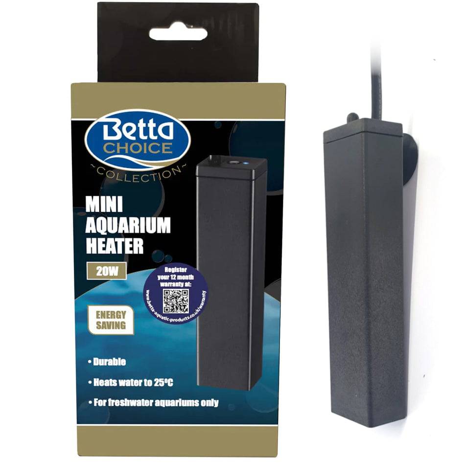 Betta Choice Mini Aquarium Heaters for Nano Fish Tanks 20w - Real Aquatics