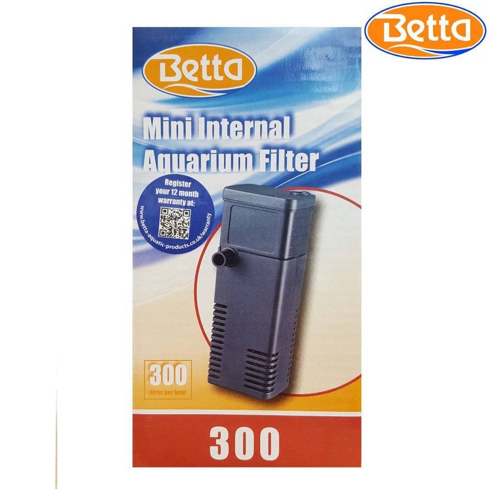 Betta Fish Tank Internal Filter 300L/h Aquariums up to 50L - Real Aquatics