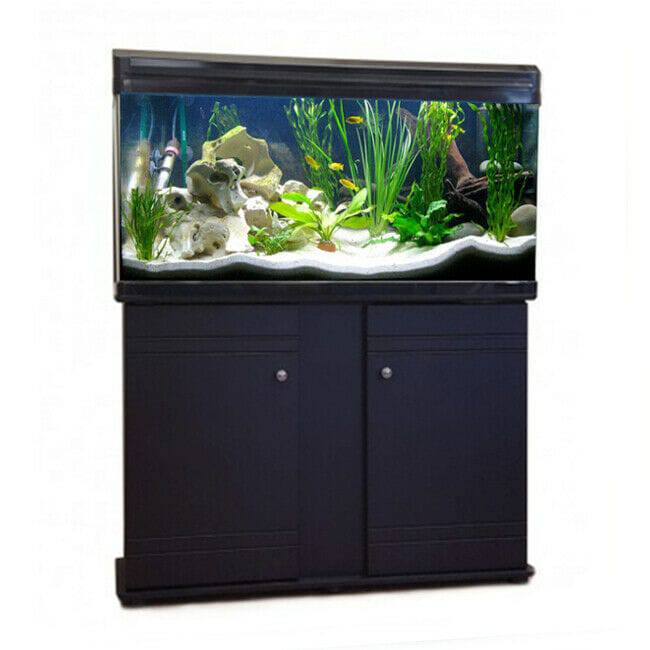 BOYU Aquarium Fish Tank & Cabinet 120cm 220L Black / White