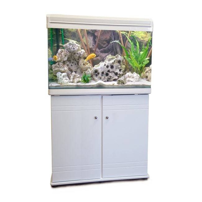 BOYU Aquarium Fish Tank & Cabinet 80cm 120L Black / White - Real Aquatics