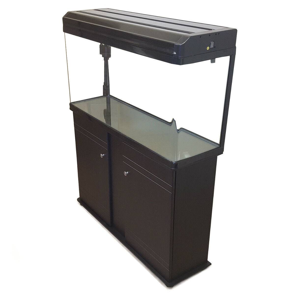 BOYU Aquarium Fish Tank & Cabinet 80cm 120L Black / White - Real Aquatics