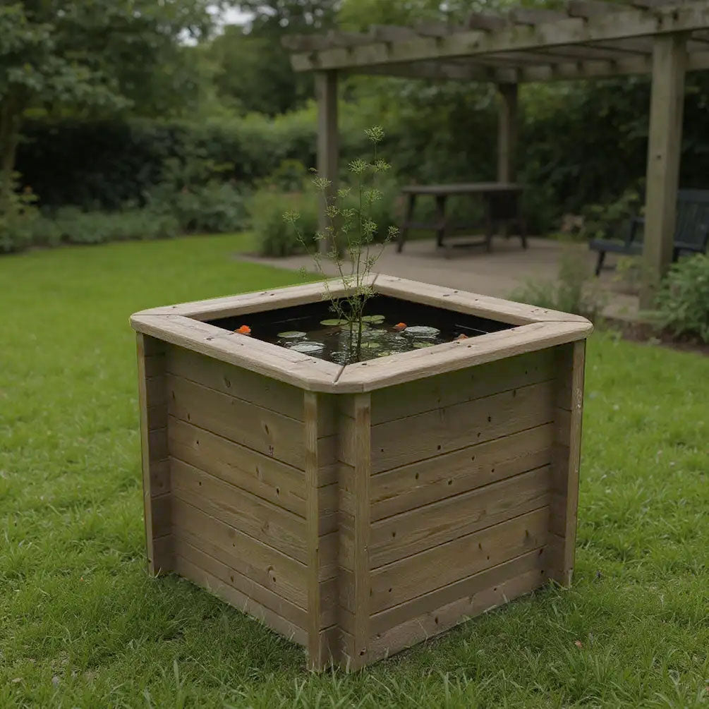The Garden Timber Company Wooden Fish Ponds 1x1m 831mm Height 431L