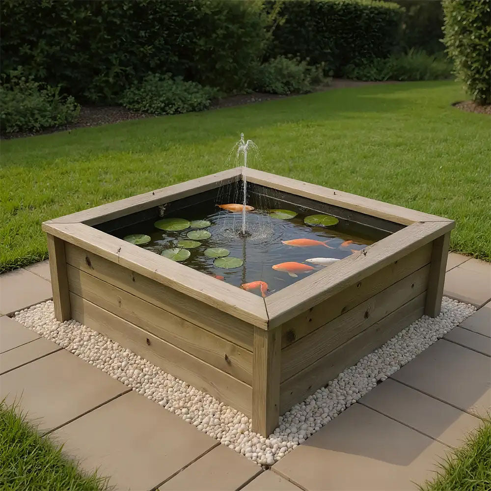 The Garden Timber Company Wooden Fish Ponds 1x1m 429mm Height 221L