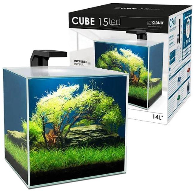 Ciano Shrimp Aquarium Tank CUBE 15 & Led Lighting 14.5L - Real Aquatics