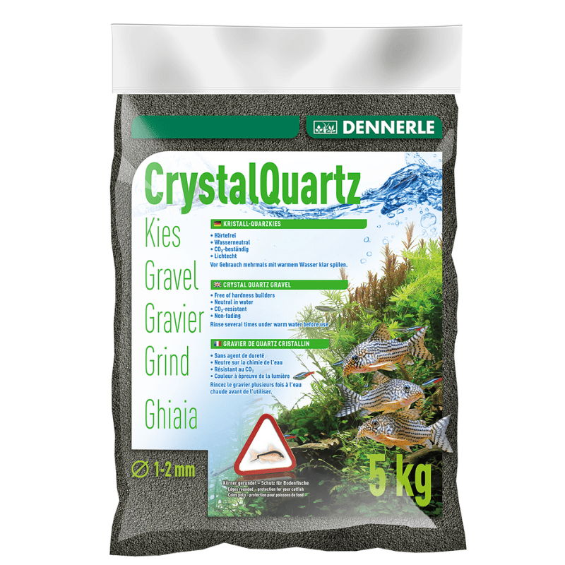 Dennerle Crystal Quartz Gravel Diamond Black 5kg