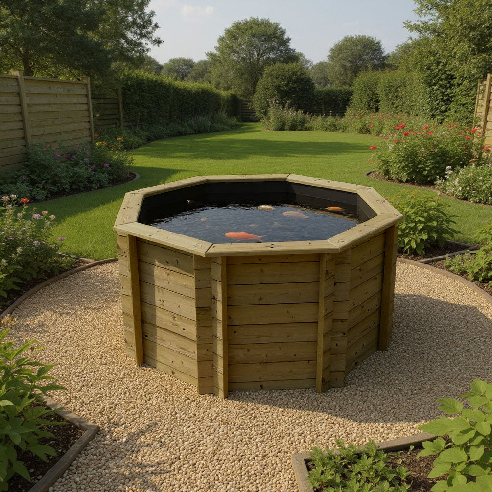 The Garden Timber Company Wooden Fish Ponds 6ft Octagonal 1099mm Height 2150L