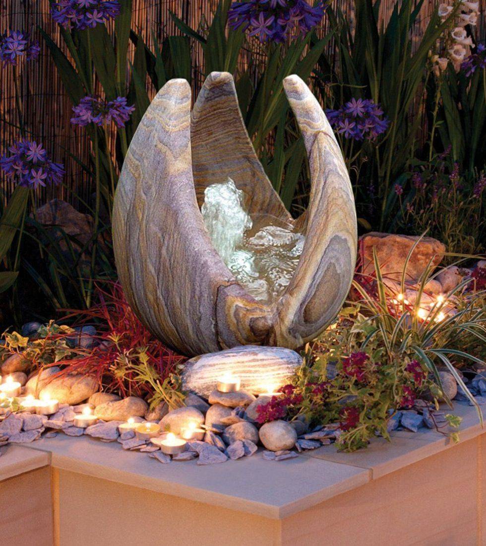 Babbling Lily Rainbow Sandstone Garden Water Feature 60cm