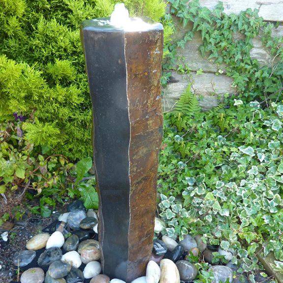 Polished Basalt Column Fountain Garden Water Feature 20x30x70cm - Real Aquatics